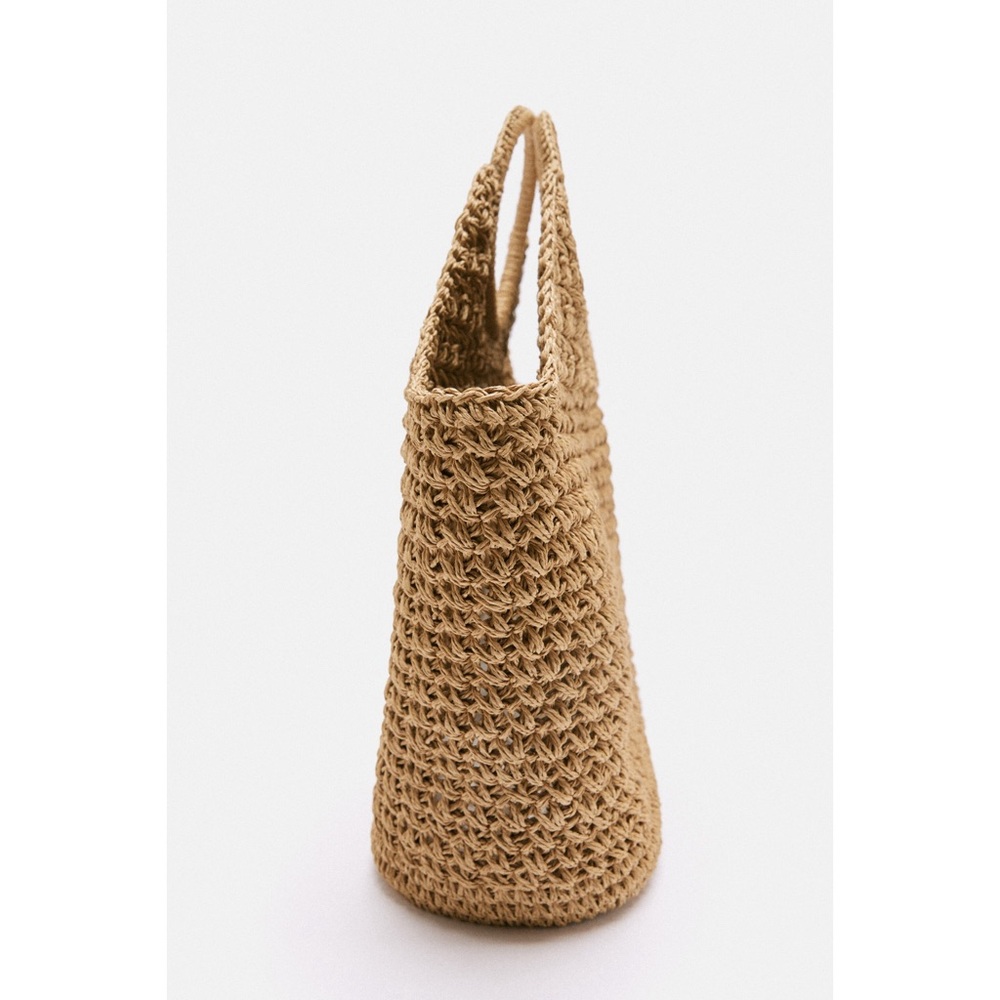 Zara NWT WOVEN SHOPPER BAG - Picture 3 of 4